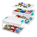 【Building Block Station】Vtopmart 2Pack 24QT Collapsible Lego Organizer Storage Bin, Adjustable, Multilayer Storage, Building Baseplate Lid, Removable Tray, Divided Compartment, Water&Dust Proof, Lockable, Playroom Restock, TikTokShopFallDealsForYou