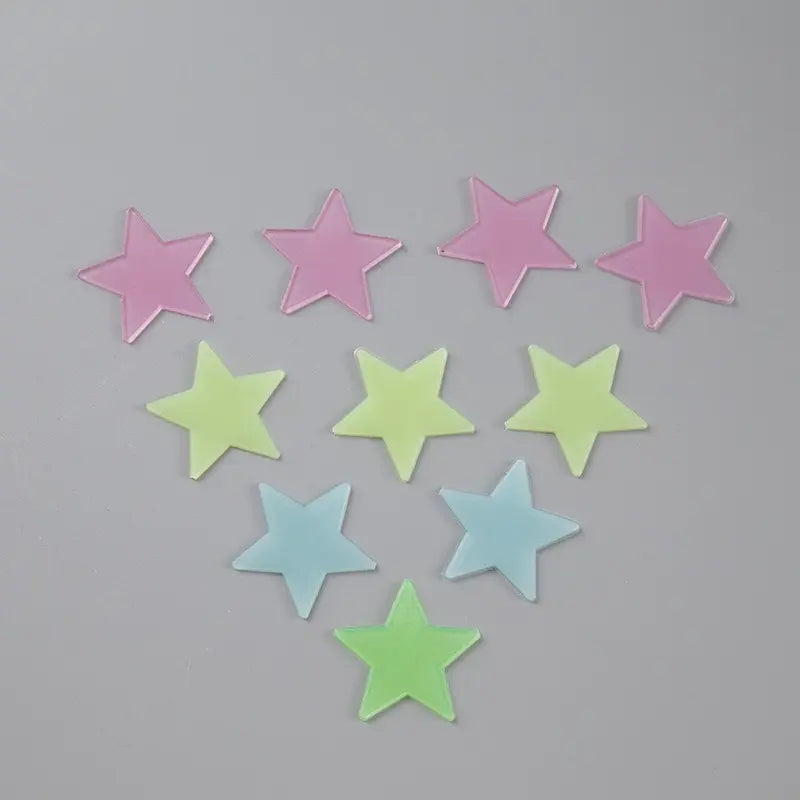 Luminous Decorative PVC Glow-in-the-Dark Star Stickers, 2-Sheet Pack, for Kids' Room Ceilings and Walls