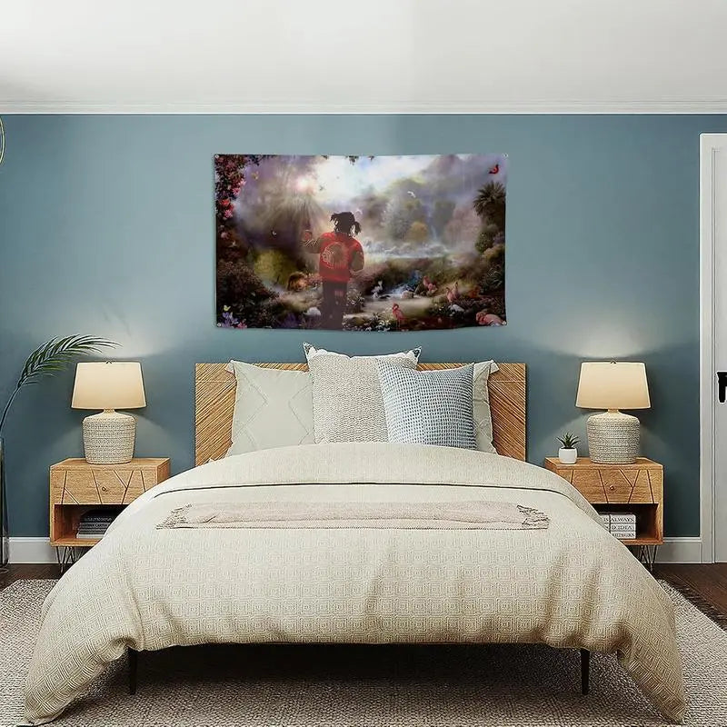 Rapper Flag Chief in The Garden of Eden Hanging Tapestry - Durable Room Accessories with 4 Brass Grommets, HD Bold Lines, Unique Wall Decor for Indoor-Outdoor Use, Flags for Room Events