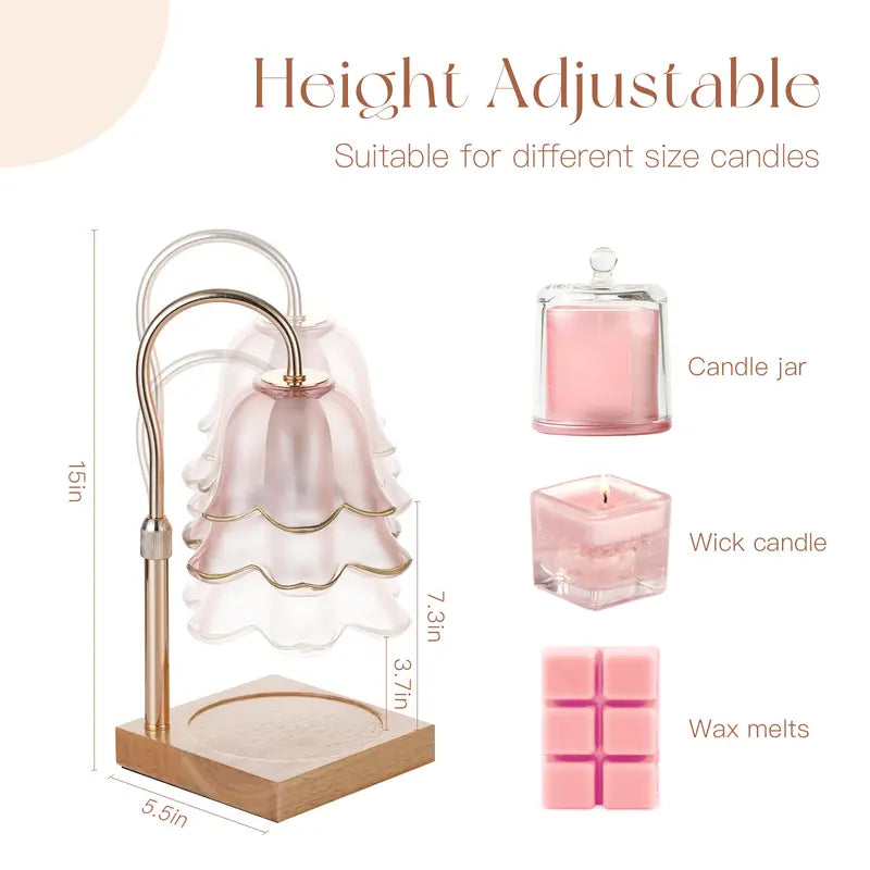 CANDELDO Flameless Candle Stand Lamp - Adjustable Height, Timer-Equipped, 2 Bulbs Included, Soft Light for Cozy Corners, Apartment Accessories, Room Decor for Women, Birthday Gift Ideas