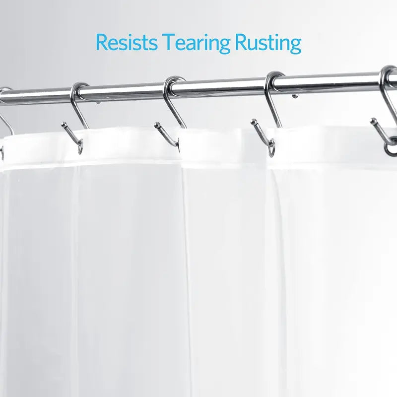 Waterproof Modern Straight PEVA Shower Curtain Liner, 72x72 in Lightweight Design with 12 Rust-Proof Metal Grommets for Grommet Hang Bathroom Use [New Deal]