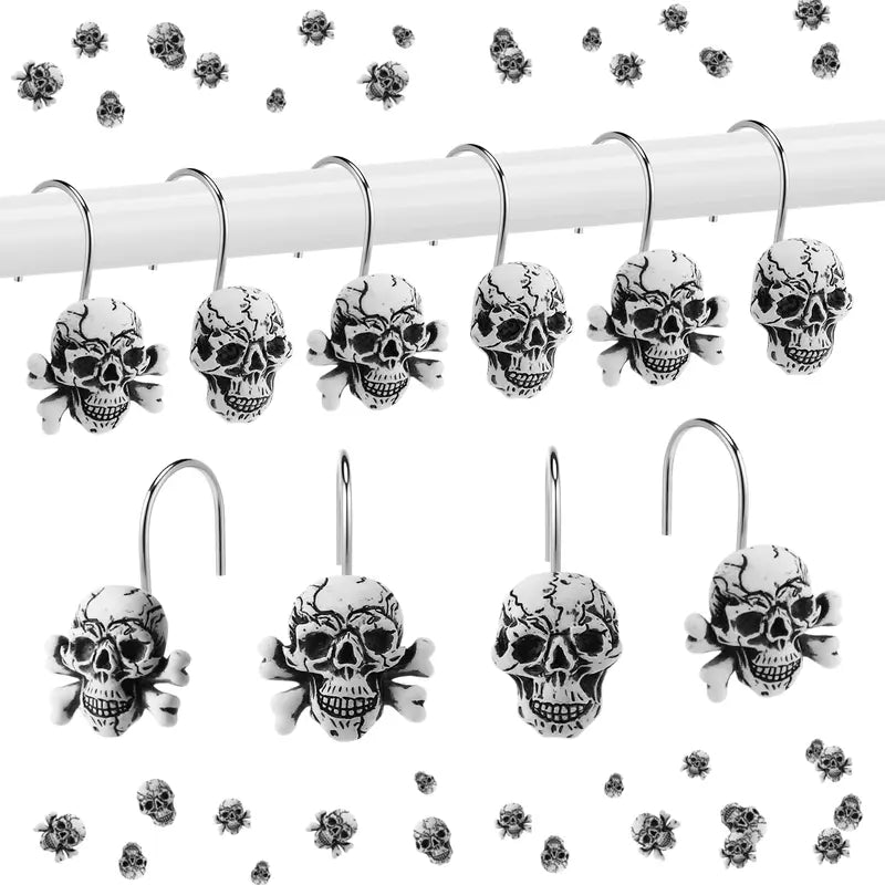 12Pcs Highland Cow Shower Curtain Hooks, Rustproof Stainless Steel Smooth Glide, Farmhouse Western Bathroom Decor for Rustic Home Guest Bath, Cute Cow Lover Gift Fall Halloween