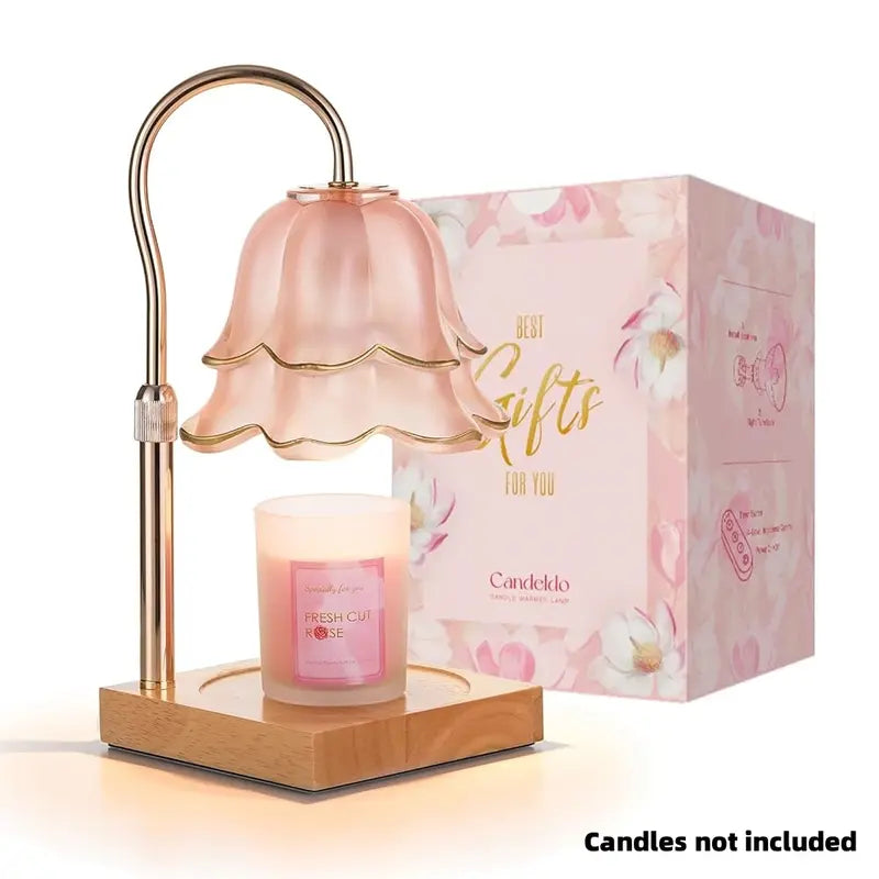 Candle Warmer Lamp, Lily of the Valley Flower Lamp, Height Adjustable with Timer, 2 Bulbs Included, Flameless Fragrance Lamp for Home Bedroom Decor, Ideal Gift for Mom Birthday