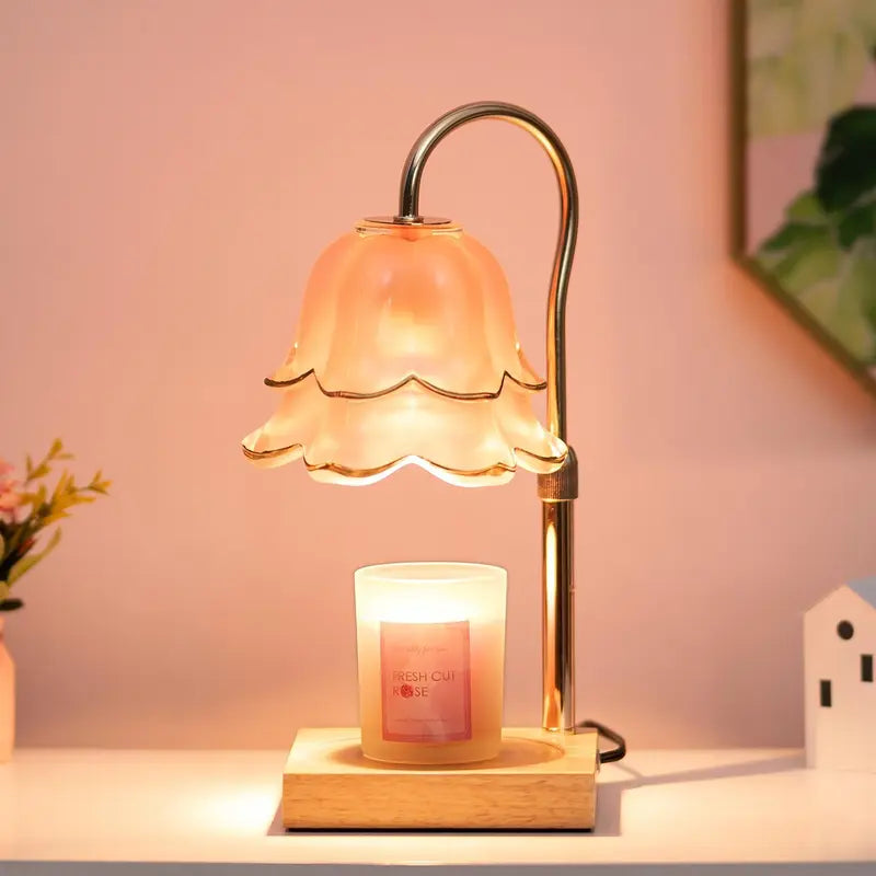 CANDELDO Flameless Candle Stand Lamp - Adjustable Height, Timer-Equipped, 2 Bulbs Included, Soft Light for Cozy Corners, Apartment Accessories, Room Decor for Women, Birthday Gift Ideas
