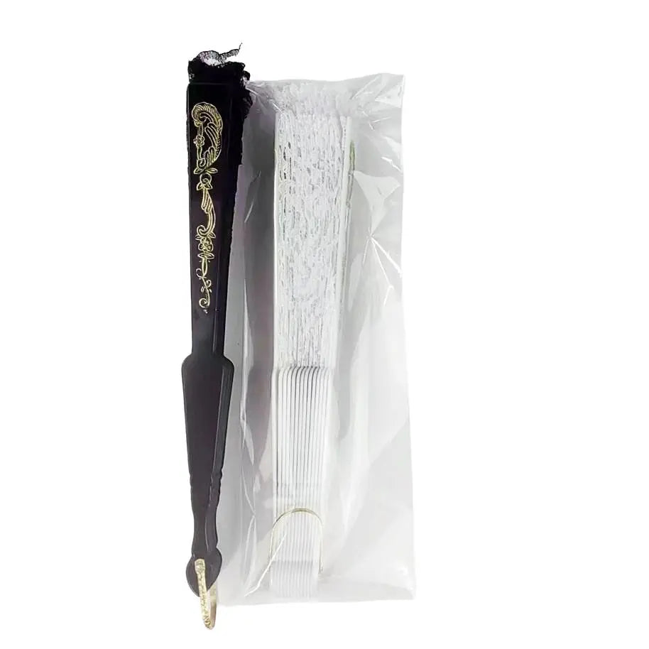 White Lace Fan with Intricate Floral Design, Double-Sided Plastic & Cosplay Decor, Home & Party Decorations, Decoration Items, Party Accessory, Portable Folding Fan, Folding Hand Fan, Lightweight