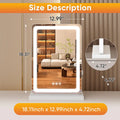 Sweetcrispy Rectangular Smart LED Dimmable Interior Lighted Vanity Mirror - Small Tabletop LED Cosmetic Mirror with Smart Touch Control, Adjustable Lighting, Multi-Size Options (19x22in, 22x32in)
