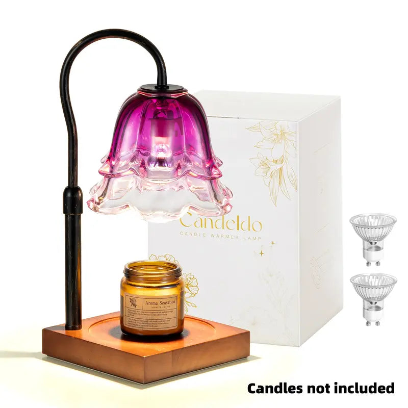 Candle Warmer Lamp, Lily of the Valley Flower Lamp, Height Adjustable with Timer, 2 Bulbs Included, Flameless Fragrance Lamp for Home Bedroom Decor, Ideal Gift for Mom Birthday