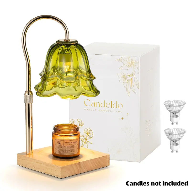 Candle Warmer Lamp, Lily of the Valley Flower Lamp, Height Adjustable with Timer, 2 Bulbs Included, Flameless Fragrance Lamp for Home Bedroom Decor, Ideal Gift for Mom Birthday