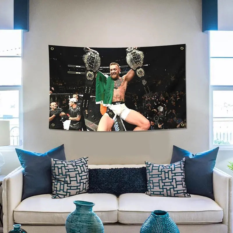 Conor McGregor Boxing 3x5FT Flag Funny Poster Durable Man Cave Wall Flag for College Dorm Room Decor Banners Ornaments Decoration Print