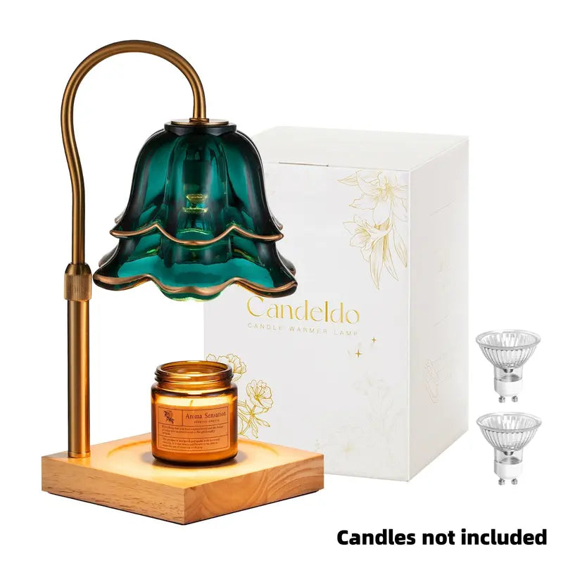 Candle Warmer Lamp, Lily of the Valley Flower Lamp, Height Adjustable with Timer, 2 Bulbs Included, Flameless Fragrance Lamp for Home Bedroom Decor, Ideal Gift for Mom Birthday