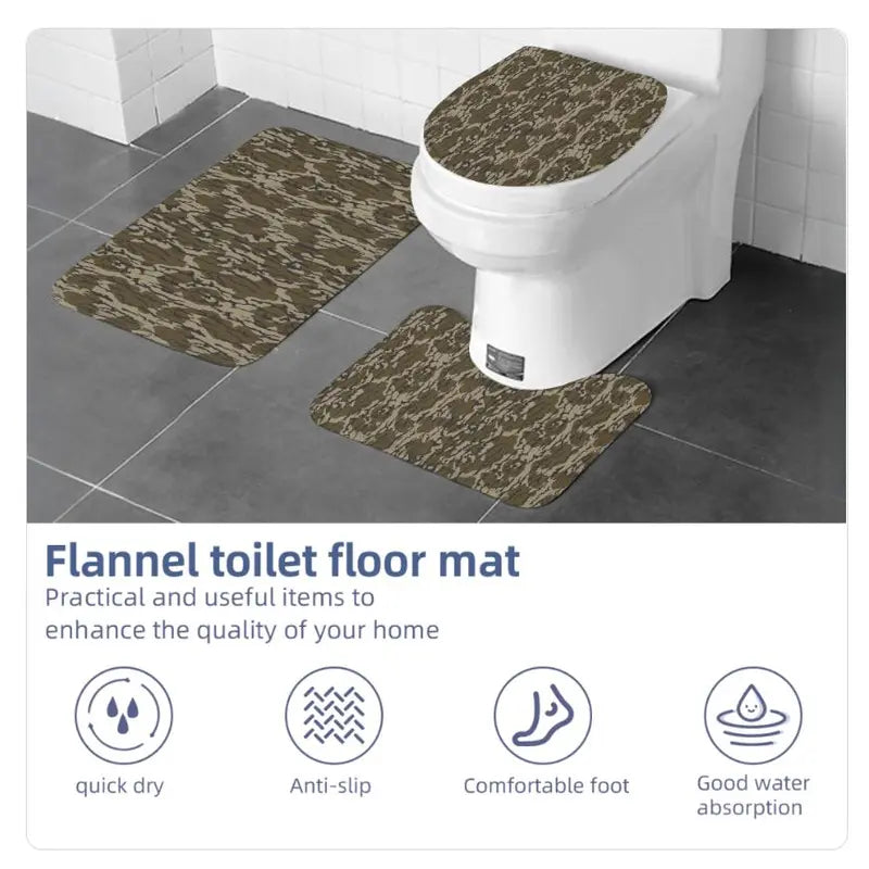 Original Bottomland Everything Bottom Lands Camo 4-Piece Bathroom Set Polyester - Mats with Camouflage Design