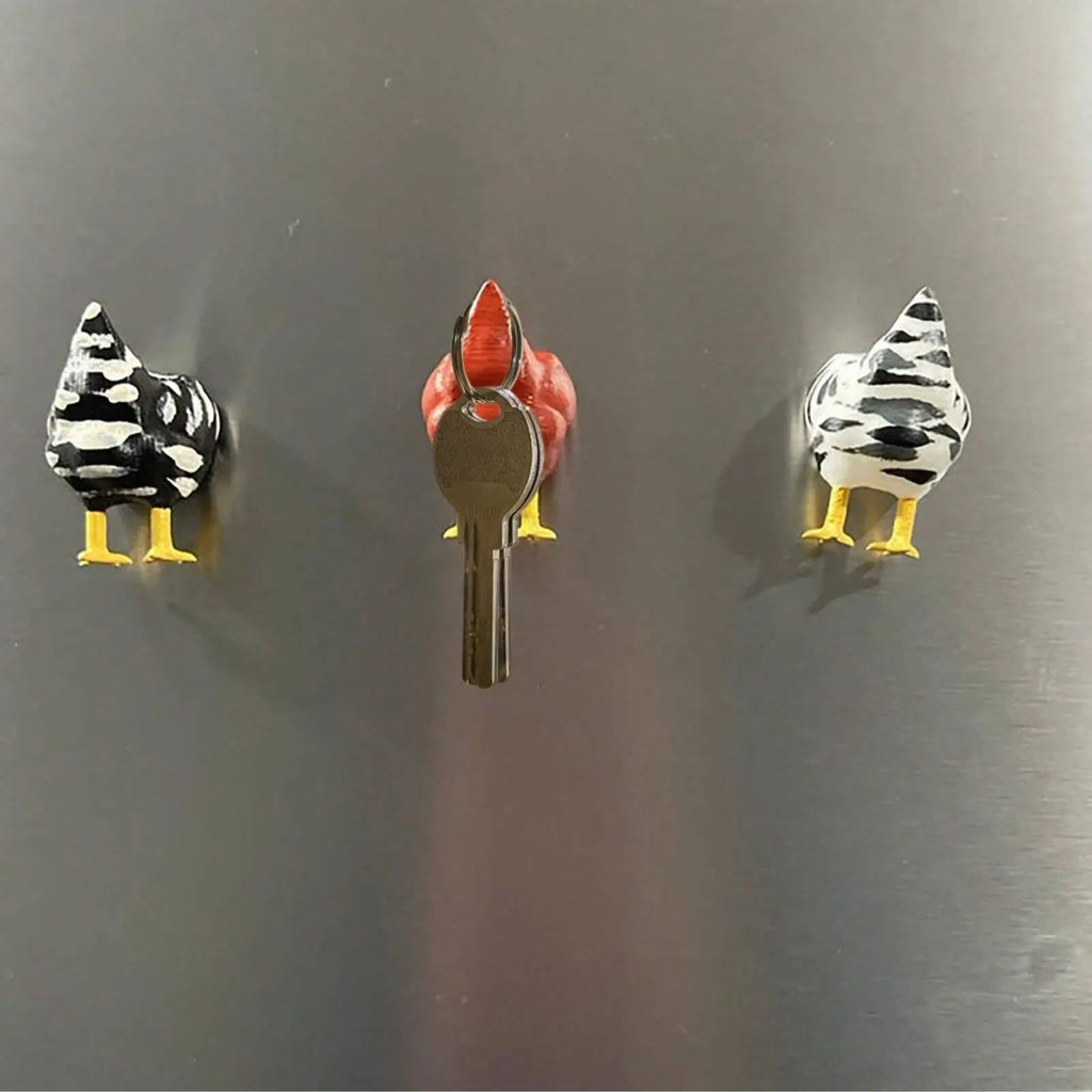Cartoon Chicken Design Fridge Magnet, 3 Counts/set Cute Refrigerator Decorating Magnets, Personalized Refrigerator Magnet for Kitchen or Office Whiteboard, Magnetic Refrigerator Magnets