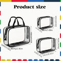 Clear Toy Storage Bag, 3 Counts Waterproof Zipper Building Block Organizers, Portable Washable Storage Bags for Home, Office and School, Space Saving Bags Storage Supplies, Waterproof Organiser