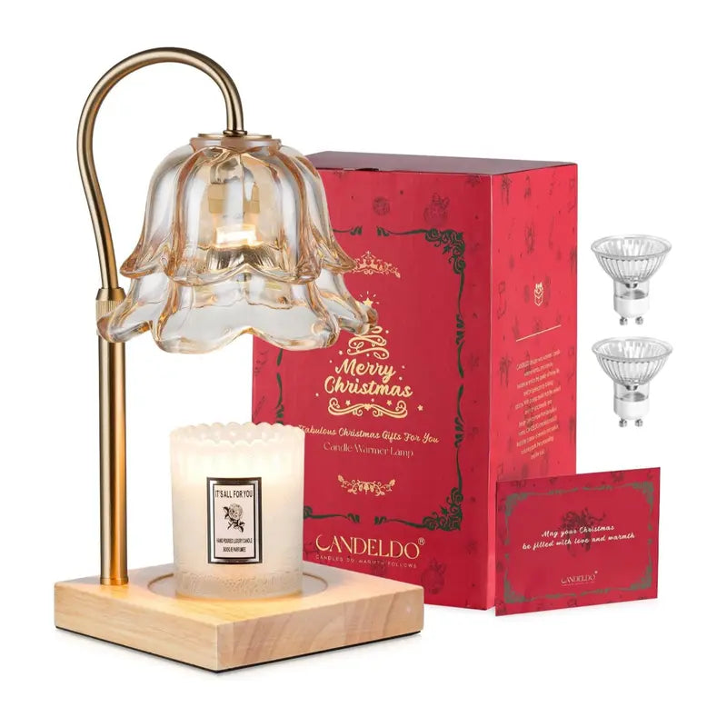 Candle Warmer Lamp, Lily of the Valley Flower Lamp, Height Adjustable with Timer, 2 Bulbs Included, Flameless Fragrance Lamp for Home Bedroom Decor, Ideal Gift for Mom Birthday