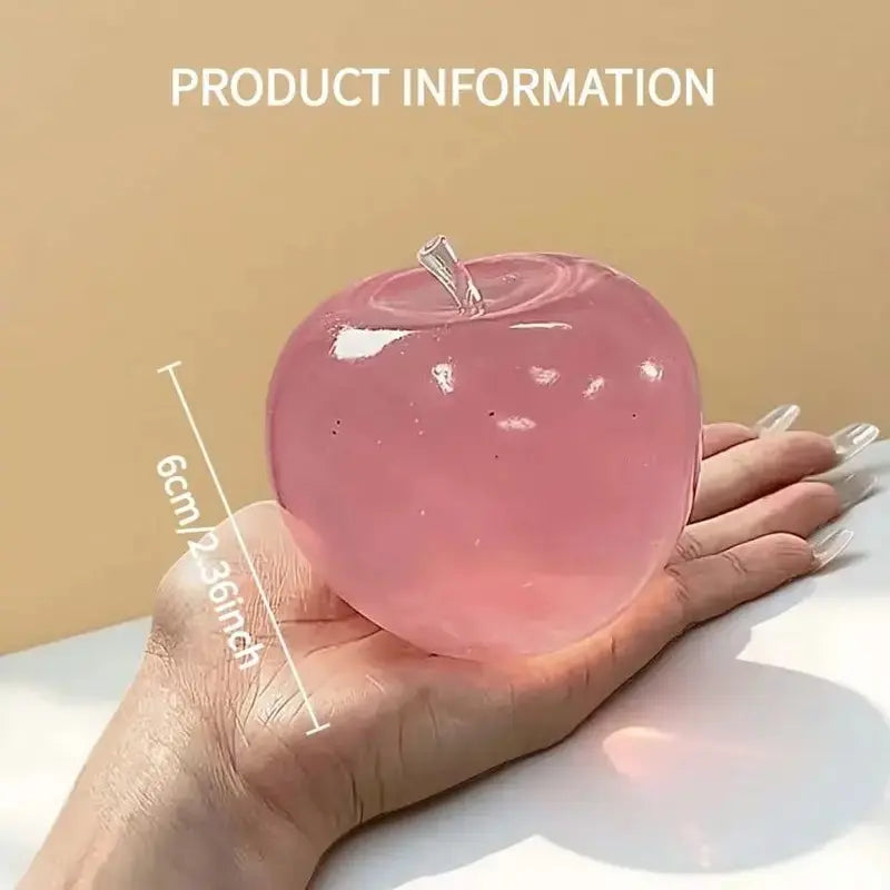 Crystal Apple Figurine, Soft and Smooth, Ultra-Thin Skin, Stress Relief Toy, Sensory Play, Desk Decor, Office Gift, Non-Edible, Desk Ornament, Desktop Ornaments, Desktop Decoration Ornament, Decoration Figure