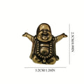 Laughing Buddha Brass Figurine, Tea Pet Desk Ornament, Carving Decorative Statue, Collectible Craft, Decoration, Religious Home Decor, Feng Shui Lucky Charm, Spiritual Decor