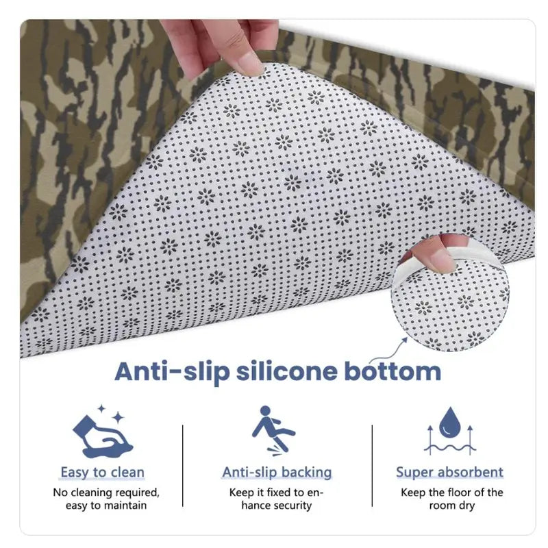 Original Bottomland Everything Bottom Lands Camo 4-Piece Bathroom Set Polyester - Mats with Camouflage Design