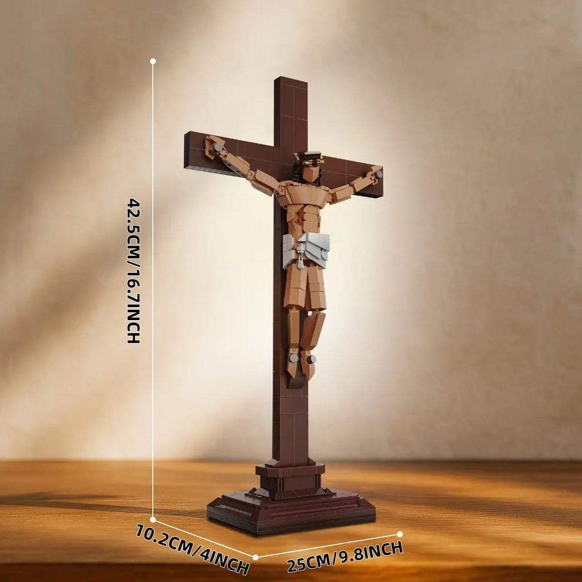 Jesus Crucifix Building Set, 588-Piece Easter Cross Decoration, Home Display Construction Kit, Religious Home Decor, Religious Decorations, Unisex Bricks & Parts for Kids 8+ and Adults