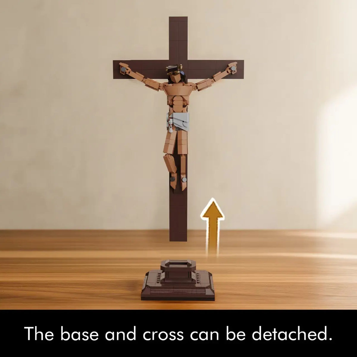 Jesus Crucifix Building Set, 588-Piece Easter Cross Decoration, Home Display Construction Kit, Religious Home Decor, Religious Decorations, Unisex Bricks & Parts for Kids 8+ and Adults