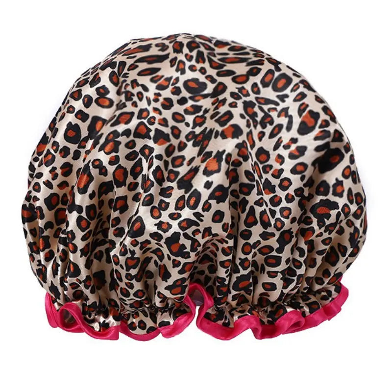 Women’s Double-Layer Waterproof Elastic Shower Cap, Reusable Eco-Friendly Bathroom Accessory, Lightweight Leak-Proof Hair Protection Head Cover, Multi-Purpose Accessory for Bathing, Facial Care, Accessories
