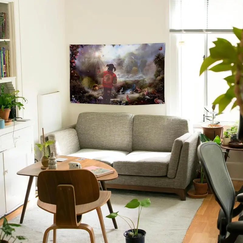 Rapper Flag Chief in The Garden of Eden Hanging Tapestry - Durable Room Accessories with 4 Brass Grommets, HD Bold Lines, Unique Wall Decor for Indoor-Outdoor Use, Flags for Room Events