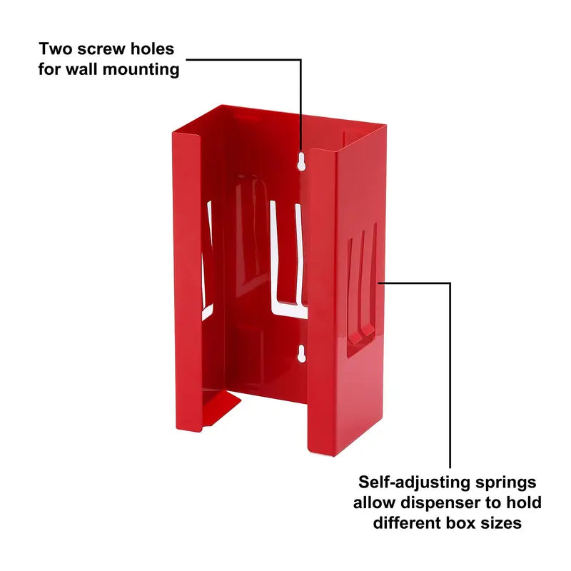 Mayouko 2-Pack Powder-Coated Magnetic Glove & Tissue Dispenser, Black & Red, 8LB Capacity, Wall-Mount Tool Organizer with Containers for Organizing Shop Ferrous Surfaces, Interior Bin Solution