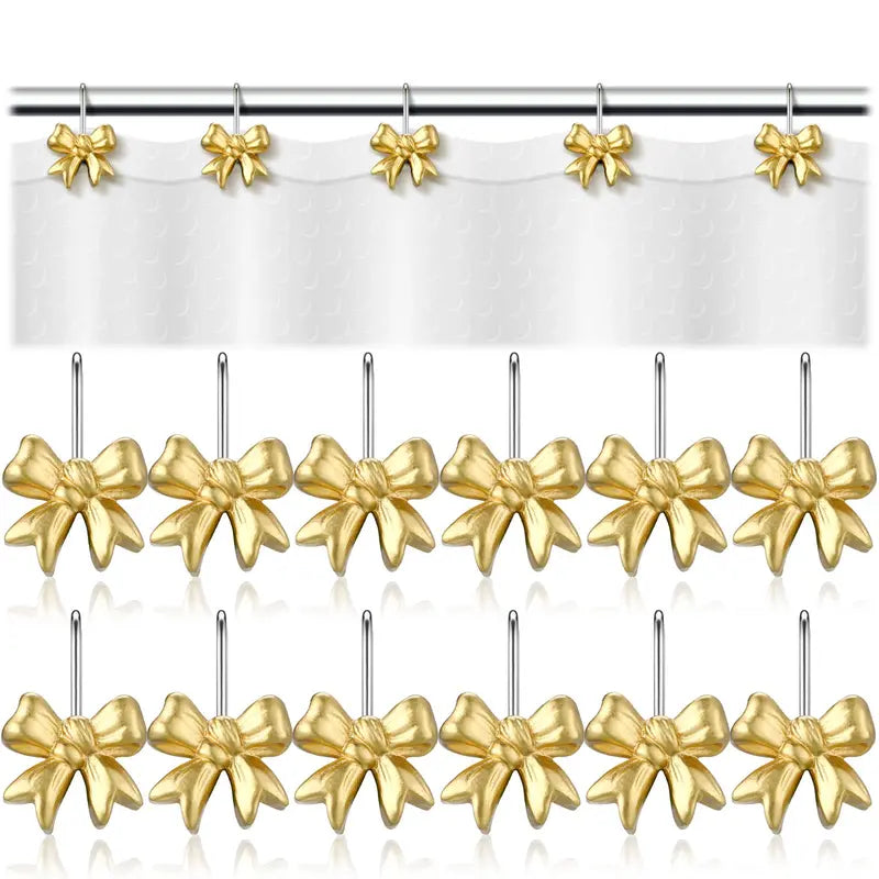 12Pcs Highland Cow Shower Curtain Hooks, Rustproof Stainless Steel Smooth Glide, Farmhouse Western Bathroom Decor for Rustic Home Guest Bath, Cute Cow Lover Gift Fall Halloween