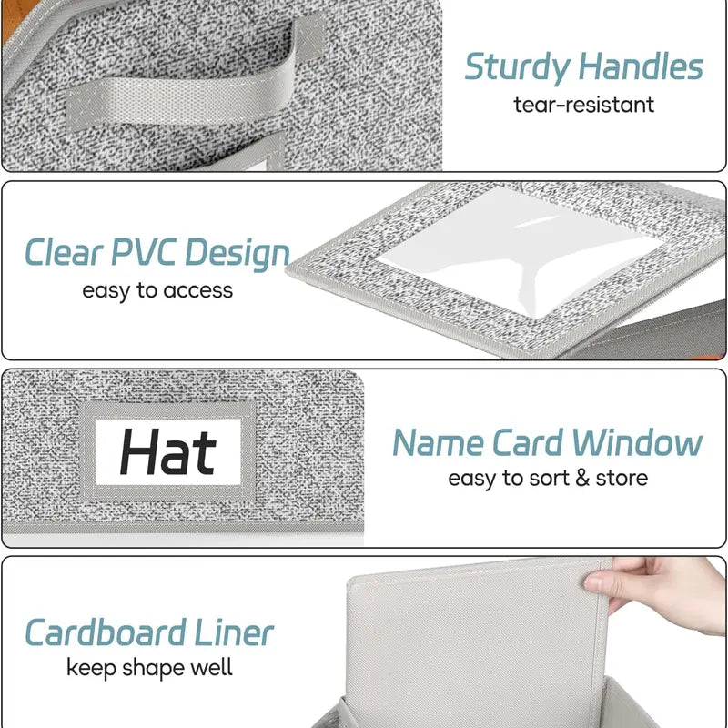 Stackable Baseball Cap Storage Box, Holds Up to 24 Hats – Durable Foldable Cardboard Organizer, Large Capacity Hat & Toy Storage Solution, Versatile Home & Bedroom Organizer, Dustproof, Space Saving Window