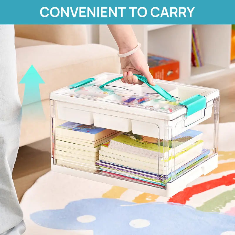 Vtopmart 1/2/4-Pack 24QT Transparent Multifunctional Storage Bin with Removable Trays, Adjustable Dividers, Flip Top & Lockable Lid, BPA-Free Dustproof Home Organizer for Art Supplies, Homeschool Needs, Preschool Use, TikTokShopFallDealsForYou