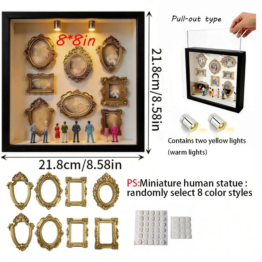 DIY Christmas Pull-Through Museum Silhouette Box Kit, Custom Photo Display, Mini Statues, Unique Memorial Decor, Winter New Year Gift, Framed Home Decoration #GLOBAL PICKS
