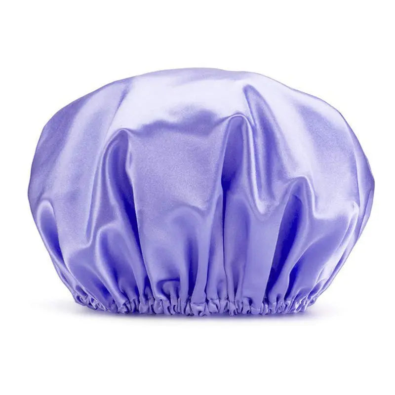 Women’s Double-Layer Waterproof Elastic Shower Cap, Reusable Eco-Friendly Bathroom Accessory, Lightweight Leak-Proof Hair Protection Head Cover, Multi-Purpose Accessory for Bathing, Facial Care, Accessories