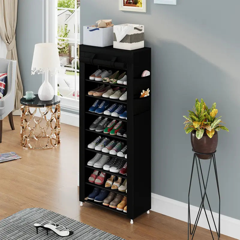 UDEAR 10 Layer Shoe Rack with 9 Compartments and Dust Cover Shoe Rack,Storage Rack Organiser #Summerwins#fathersdaygift#Summer garden