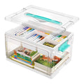 Vtopmart 1/2/4-Pack 24QT Transparent Multifunctional Storage Bin with Removable Trays, Adjustable Dividers, Flip Top & Lockable Lid, BPA-Free Dustproof Home Organizer for Art Supplies, Homeschool Needs, Preschool Use, TikTokShopFallDealsForYou