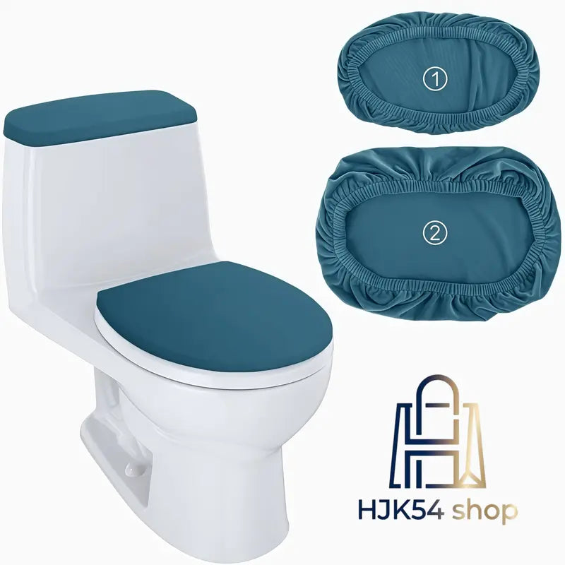 Velvet Softness Toilet Seat & Tank Cover Set, Elastic-Fit Washable Fabric Winter Cushion Covers, Warm Bathroom Protector That Fits Most Sizes Standard Toilets,sohochic