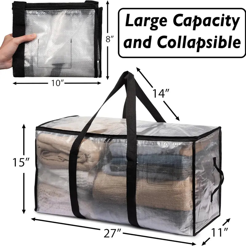 6 Pack Extra Large Moving Bags or Storage Bags Large Moving Heavy Duty Packing Bags with Zippers and Handles