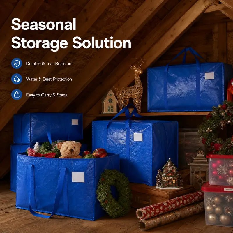6-Pack of Extra-Large, Heavy-Duty Moving Bags—Waterproof storage bags with handles and zippers, foldable, ideal for college dorms and home storage. #TikTokShopBackToSchool