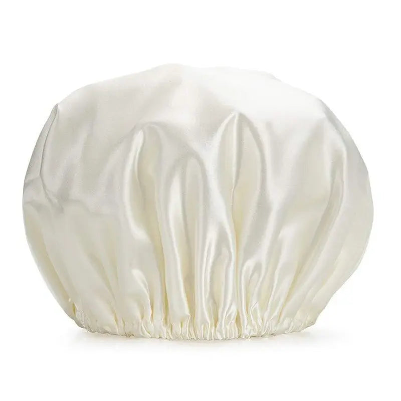 Women’s Double-Layer Waterproof Elastic Shower Cap, Reusable Eco-Friendly Bathroom Accessory, Lightweight Leak-Proof Hair Protection Head Cover, Multi-Purpose Accessory for Bathing, Facial Care, Accessories