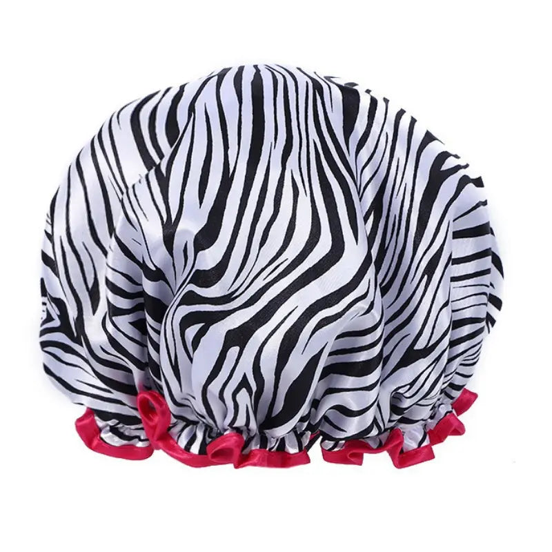 Women’s Double-Layer Waterproof Elastic Shower Cap, Reusable Eco-Friendly Bathroom Accessory, Lightweight Leak-Proof Hair Protection Head Cover, Multi-Purpose Accessory for Bathing, Facial Care, Accessories