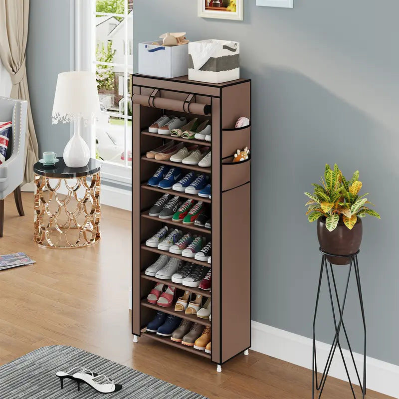 UDEAR 10 Layer Shoe Rack with 9 Compartments and Dust Cover Shoe Rack,Storage Rack Organiser #Summerwins#fathersdaygift#Summer garden