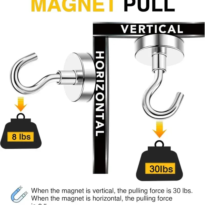 8/16 Pack Swivel Swing Magnetic Hooks 30LBS – Strong Neodymium Hooks for Cruise Cabins, Kitchen, Fridge & Other Magnetic Surfaces, Cruise Essentials 2026