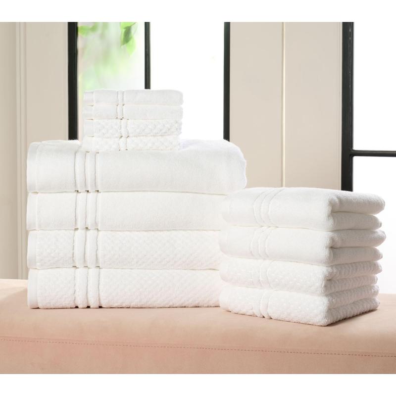 Home Reflections 100% Cotton Solid & Texture 12-pc Towel Set