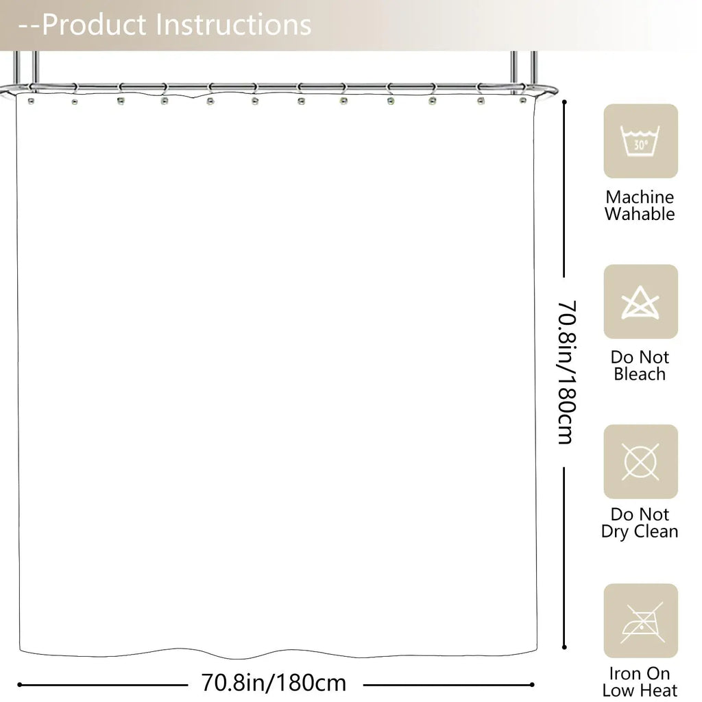 Cat & Plants Pattern Decorative Pretty Shower Curtain, Cute Cartoon Animal Pattern Bathroom Curtain with 12pcs Hooks, Ideal for Home Dormitory Hotel Bathroom Decor
