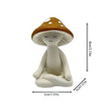 Cute Meditation Yoga Mushroom Desktop Statue, Resin Craft Gift for Home, Living Room Accessories, Garden & Patio Decoration, Unique Tabletop Ornament