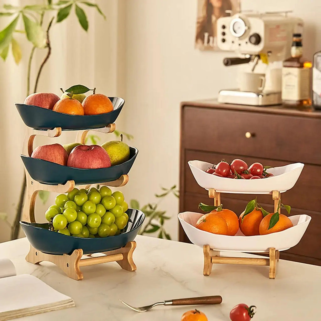 Colorful Fruit Basket Set with, Plastic Bowls, Cake Stands for Party, Biscuit Plates, Dessert Table Display Riser for Candy Buffets, Perfect for Weddings & Parties
