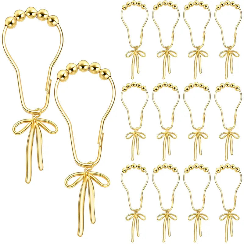 12Pcs Highland Cow Shower Curtain Hooks, Rustproof Stainless Steel Smooth Glide, Farmhouse Western Bathroom Decor for Rustic Home Guest Bath, Cute Cow Lover Gift Fall Halloween