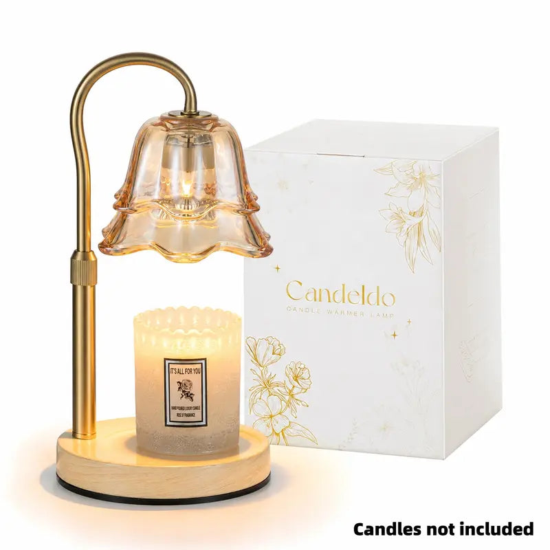 Candle Warmer Lamp, Lily of the Valley Flower Lamp, Height Adjustable with Timer, 2 Bulbs Included, Flameless Fragrance Lamp for Home Bedroom Decor, Ideal Gift for Mom Birthday