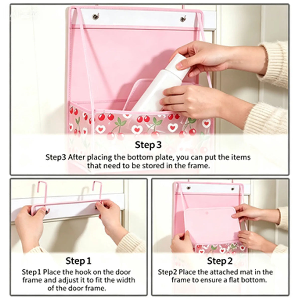 1 Pack Over Door Organizer with 4 Large Pockets Hanging Storage Organizer Hangable with Clear Window Kids Toys, Shoes, Diapers