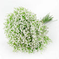 DEEMEI White Artificial Gypsophila Flower Bouquet with Faux Initial - Elegant Flower Bouquet Decorations for Wedding & Home Decor, Babys Breath