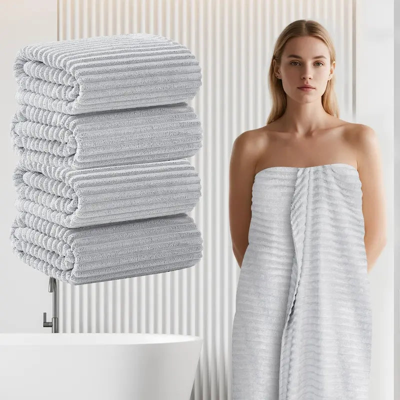 4 Pack Oversized Bath Towels Set - 35.43"x68.9" Extra Large Quick-Drying Microfiber - Ultra Soft Thin Bath Sheets for Spa, Gym, Travel & Home - Perfect Gift for Christmas,New Year,Valentine's Day, Family & Fitness Lovers