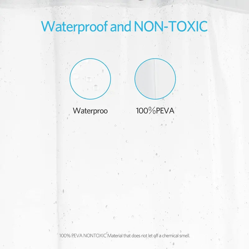 Waterproof Modern Straight PEVA Shower Curtain Liner, 72x72 in Lightweight Design with 12 Rust-Proof Metal Grommets for Grommet Hang Bathroom Use [New Deal]